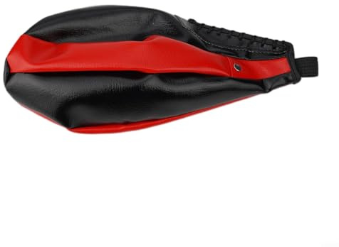 Yuanpgky Speed Ball - Saco de boxeo para artes marciales mixtas, pelota de ejercicio en forma de pera con construcción de piel sintética, 25 x 18 cm, rojo y negro