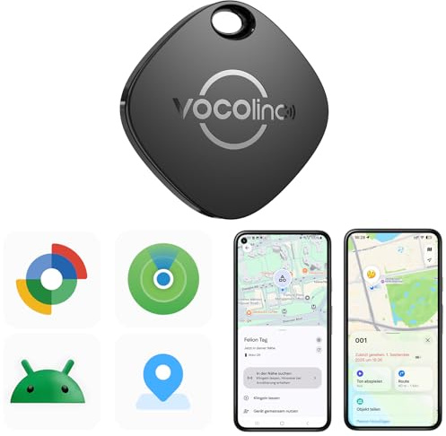 VOCOlinc Air Tag 1er Pack, Smart Tag Key Finder Tracker Kompatibel mit Apple Wo Ist & Android Google Mein Gerät Finden APP, Bluetooth Schlüsselfinder für Brieftasche/Gepäck/Taschen/Koffer