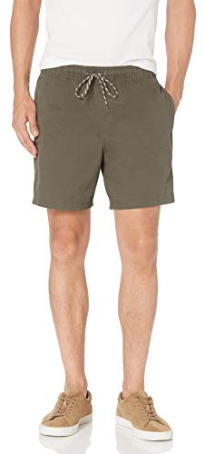 Amazon Essentials Men's 5 (15cm) Shorts with Drawstrings, Dark Olive, M