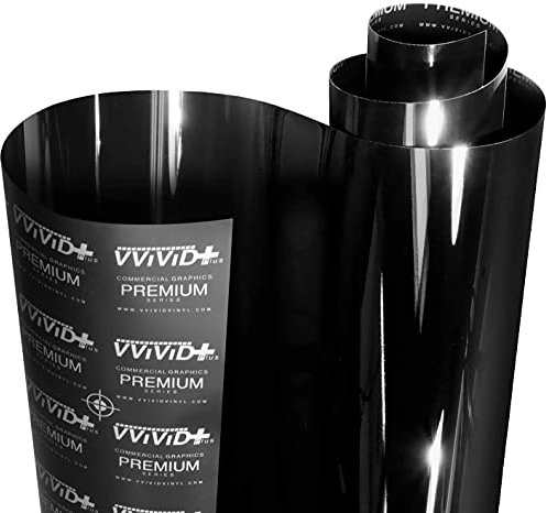 VViViD+ Ultra Gloss Premium Vinyl Car Wrap Film (6ft x 5ft, Gloss Piano Black)