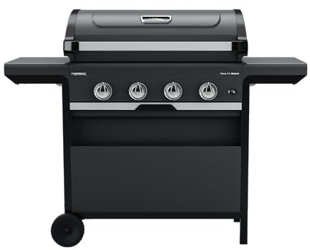 CAMPINGAZ CLASS 4L SELECT Barbecue Gaz, BBQ à gaz avec 4 brûleurs en inox, Puissance 12kW, Système de Nettoyage Facile InstaClean, Grille et Plancha en Acier émaillage, 2 Tablettes Latérales