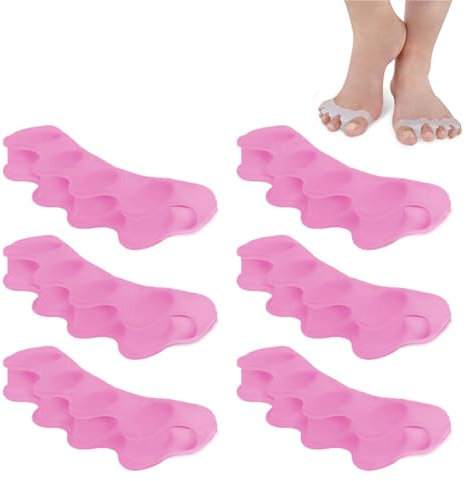 zoerbufan Separadores de Dedos de Los Pies[3 Pares],Separador Dedos Pie Silicona,Separador Dedos Pie Juanete Toe Spacer, Ajuste Ballet Yoga Atletas Hombre y Mujer para Todos los Pies(Rosa)