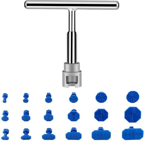 Kit de reparación de abolladuras de coche, extractor de abolladuras sin pintura, herramienta de eliminación de abolladuras con ventosa de 18 juntas para automóviles (color como se muestra)
