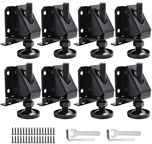 DkOvn 8 Pack Heavy Duty Furniture Leg Levelers, Leveling Feet with Screws, Lock Nuts and Wrench, 2 inch Adjustable Height, for Table, Cabinets