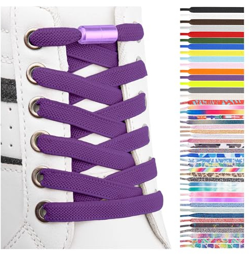 SULPO 2 Pares Cordones elásticos - Cordones planos sin atar - Cordones coloridos de cierre rápido - cordones zapatillas deporte - cordones elasticos niños - atacadores elasticos