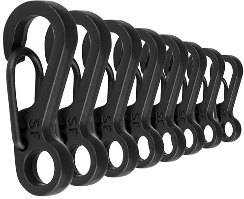 Mini Moschettoni |10/20 Pezzi|GRIGIO/NERO|✮GARANZIA A VITA✮- Ganci di Blocco in Lega di Zinco, Capacità di Portata 15kg, Portachiavi - Moschettone Escursionismo, Arrampicata, Viaggio