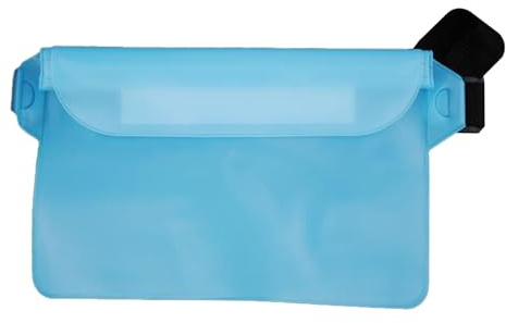 Kuuleyn Pouch PVC Three Layer Försluten midjeband, pekskärm Telefon torrväska, Fanny Pack justerbar bälte universal fit strandbåtbåtbagning Kajakpaddling flytande förvaringfodral (Lichtblauw)