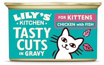 Lily’s Kitchen Tasty Cuts in Gravy Chicken with Fish, Complete Nutrition, Kitten Wet Food 18x Tins (85g), Tailored for Kittens, With Natural Ingredients, Grain-free Recipe, Kitten Food