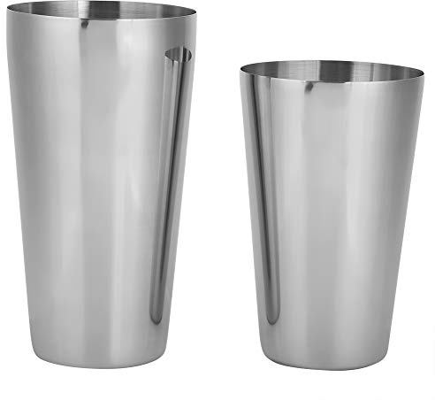 Rostfritt stål cocktail shaker set hållbar spegelpolerad bartender tillbehör för iskaffe och cocktails (Silver)