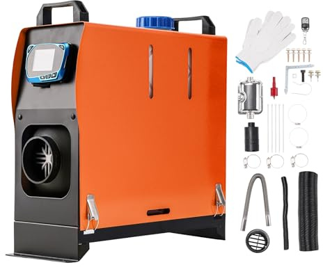 Riscaldatore d'aria diesel da 12 V e 5 kW con telecomando e display LCD, riscaldatore da parcheggio monoforo tutto in uno per auto, furgone, camper, camion, autobus, barca, silenzioso e a basso con