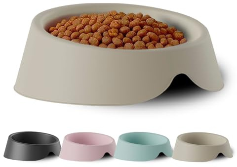 Comedero Perro y Gato - 1 Cuenco Comedero para Perros y Gatos Hechos en España con Materiales 100% Reciclados - Platos y Bebederos para Agua y Comida - 1 Uds x 1L (Ocre, 1Litro - Grande)
