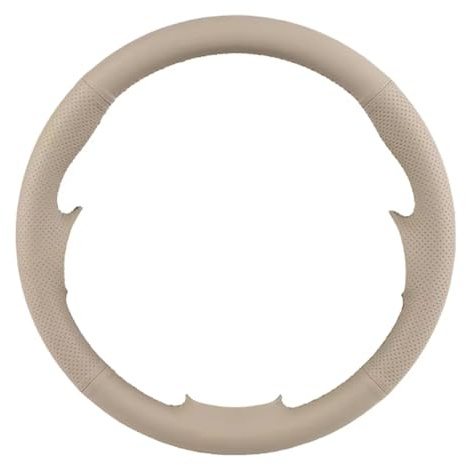 Coprivolante Per Fiat Per 500 2007-2015 500e 2014-2018 Per 500C 2014-2017 Coprivolante In Microfibra E Pelle Auto Copri Volante(BEIGE)