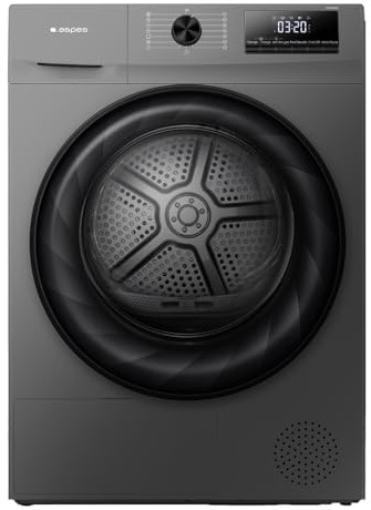 Aspes Secadora Bomba Calor 8Kg, Carga Frontal, Inox, ASB800DDX. 650W, 15 Programas, Función Antiarrugas, Tambor Waterdrop, Control Display LED, Eficiencia Energética Clase D