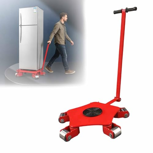 Patín de transporte industrial de 5 toneladas, patín de carga de alta resistencia, carro para el traslado de maquinaria y muebles con 5 rodillos giratorios de 360° — Ideal para almacenes