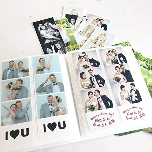 Photo Booth Photo Album - For Wedding or Party- Holds 120 Photobooth 2x6 Photo Strips - Slide In (2X6, WHITE, 1)