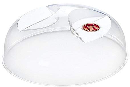 6 Stück - Heidrun Mikrowellen-Abdeckhaube, Ø 30 cm Höhe 10 cm, Kunststoff, transparent, 30 x 30 x 10 cm