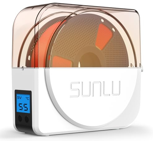 SUNLU 3D Drucker Filament Trockner S1 Plus, Eingebauter Umluftventilator, 3D Filamenttrockner für PLA/PETG/TPU und andere Filamente, 3D Filament Trockenbox für 1.75mm/2.85mm/3.00mm. (Weiß)