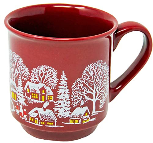 Batania WeVe Keramik Glühweinbecher mit Henkel in Bordeaux rot 200ml