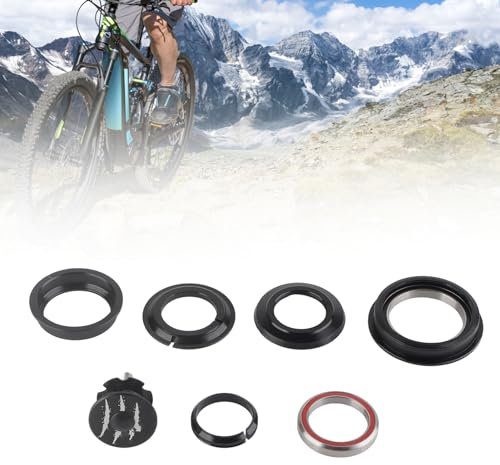 SPYMINNPOO Fahrrad-Steuersatz-Kit, 44-56 Mm Fahrrad-Steuersatz mit Doppelt Abgedichtetem Lager und Gerader Taper-Gabel, wasserdichte Passform für Rennrad-MTB-Mountainbike