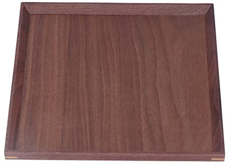 Bandeja de Madera, Bandeja de Té de Nogal Negro Retro 25x25cm para Servir Aperitivos de Té y Café en Hogar o Restaurantes