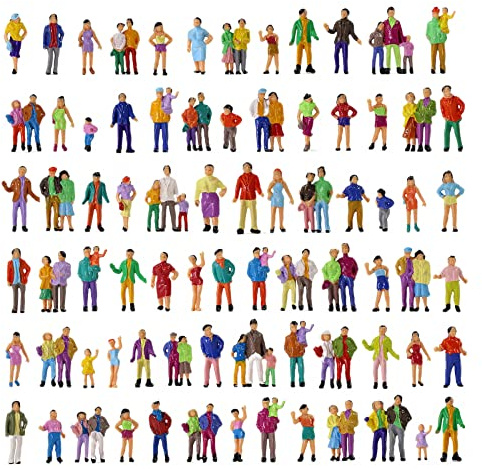 200 Pezzi Personaggi Casuali Modello 1:87 Scala Modello Treni Architettonico Plastica Figure Piccole Passeggeri Persone per Scene in Miniatura