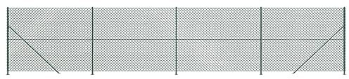 vidaXL Cerca de Alambre, Valla de Malla con Brida, Cercado de Cadena Eslabones, Borde para Recinto de Plantas de Jardín Patio, Verde 1,6x10 m