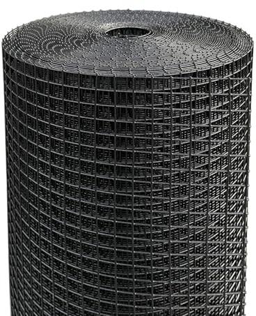 Nueve Deer Black Hardware Cloth 1/2 inch 36 x 100 Ft 19 Gauge, Coated Wire Mesh Roll, Chicken Wire Fence, Chicken Wire Mesh, Garden Fencing, Tree Guard, Chicken Coop/Run Cover, Hardware Mesh