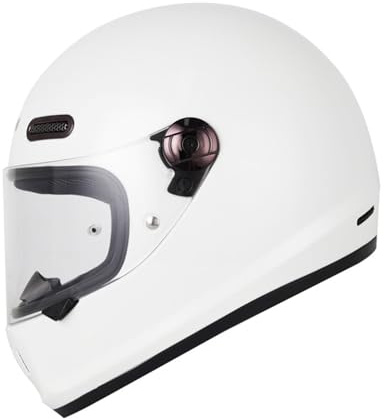 Casco Moto Integrale Retrò, Caschi Integrali per Moto da Strada con Visiera Parasole, Casco Vintage Cafe Racer ATV UTV Approvato DOT/ECE per Uomini Adulti Donne 5,M(57~58CM)