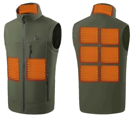 Chaleco calefactable para hombre y mujer chaleco calefactor eléctrico eléctrico (sin batería) Adecuado Hombres y Mujeres Caza Pesca Esquiar Calefactor 9 Zonas temperatura opcional Caza Escalada