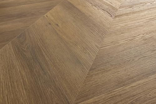 Eleganter Chevron Parkett Eiche FRISCO - 4,5mm Klick-Vinylboden, 0,3mm Nutzschicht, 1,44 m²/Paket, pflegeleicht & stilvoll wohnen.