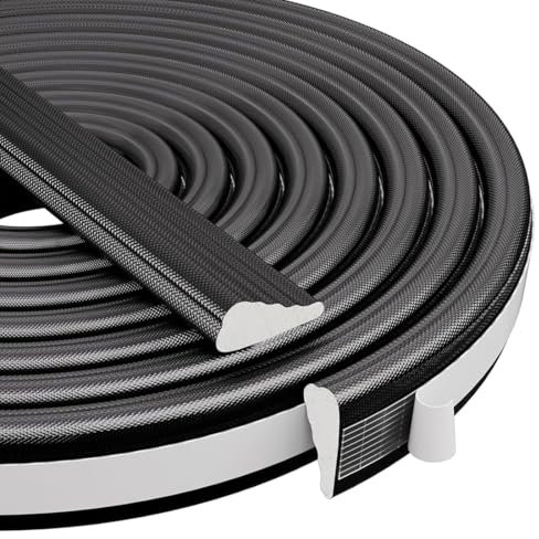 16.4 Ft Bande coupe-vent pour fenêtres et portes,Bande d'étanchéité de porte, Bande d'isolation de fenêtre en mousse, Bande d'étanchéité en mousse auto-adhésive pour cadre de porte,Noir