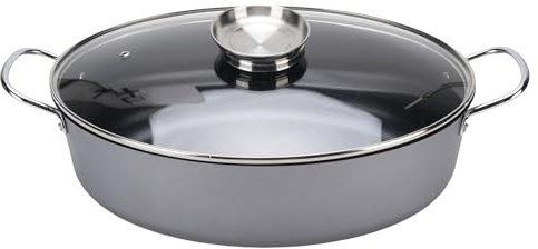 Asixxsix Piroscafo di Pesce, Pentola a Vapore in Acciaio Al Carbonio, Pentole Ovali Multi -usa con Porta a Vapore e Rivestimento Non Stick, per Casa, Pesce a Vapore, Zuppa Bollente