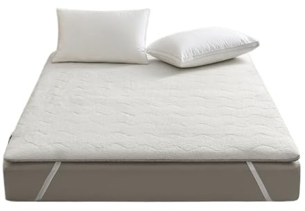 Tatami futonmadrass, varm vadderad madrass, futonfilt, tjock liggmadrass för sovsal enkel eller dubbel (vit, 80 x 190 cm)