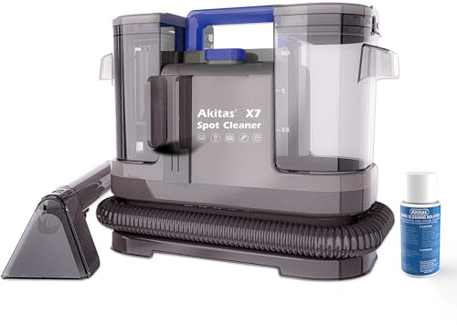 Akitas X7 600W Spot Cleaner with Starter Cleaning Solution | Carpet & Upholstery Cleaner, Self-Cleaning, Ideal for Pet Stains