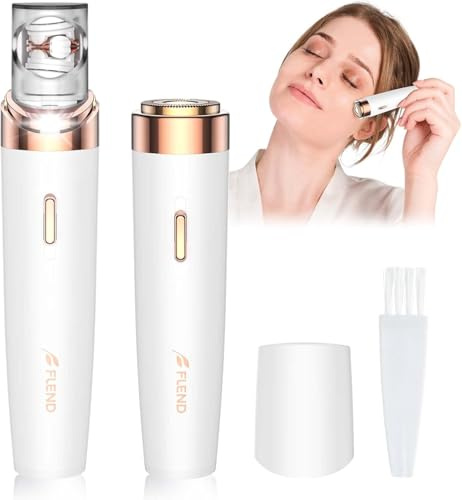 Epilator for Women, 2-in-1 Facial Hair Removal Epilator, Painless Designed Hair Remover with Built-in LED Light for Precision, Smooth Glide Hair Remover for Women Face Lips Chin Peach Fuzz