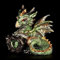 Kleine grüne Drachen Figur | Malachite mit Acryl-Herz | Fantasy Deko Drachenfigur