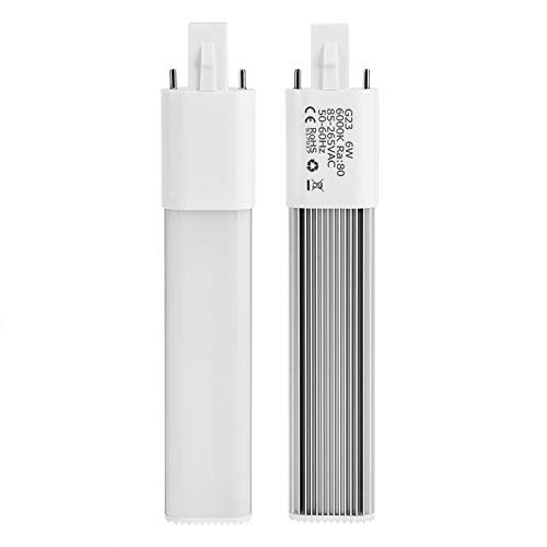 LED Luce, 6W 2-Pin LED lampada compatta, Apparecchi di illuminazione della lampadina da incasso orizzontale della metropolitana, G23 bianco freddo, Ufficio, Bagno, Cucina, Magazzino