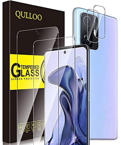 QULLOO kompatibel med Xiaomi Redmi 9A skärmskydd i härdat glas, [2-pack] 9H hårdhet HD genomskinlig skärmskydd film för Xiaomi Redmi 9A