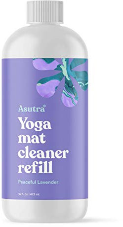 ASUTRA Natural & Organic Yoga Mat Cleaner (Peaceful Lavender Aroma), NEW REFILL SIZE - 16 fl oz | Safe for All Mats & No Slippery Residue