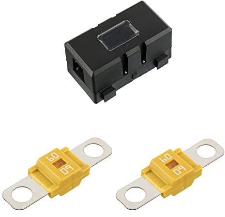 SIGANDG ANS Portafusibili per autoveicoli e 2 fusibili Midi avvitabili ad alta corrente per auto, camion, veicoli (60 A)