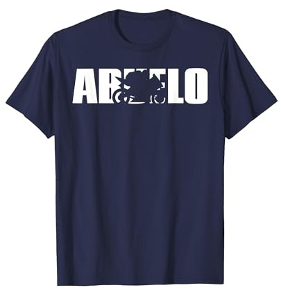 Día del Padre Motociclista Motero Abuelo Motorista Moto Camiseta, Hombre, Azul Marino, L