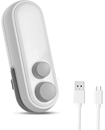 Ankilo Mini Sellador de Bolsas, USB Recargable Sellador Térmico, 2 en 1 Mini Selladora de Bolsas, Gadget de Cocina para Snack Galletas Bolsas de Alimentos Frescos, Blanco