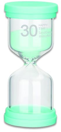 Sablier, Horloge de Sable, Gestion du Temps, Minuteur Sabliers, Sablier pour Jeux en Classe, 30 Minutes Sablier, Colore Verre Sablier, pour la Maison, la Cuisine, Le Bureau, Vert