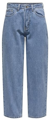 ONLY Onlemily HW Mom Crop DNM BF Mae443, Media Blu Denim, 29W x 32L