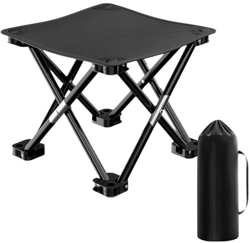 Folding Camping Stool for Adults, Portable Collapsible Stool with Stable Feet & Carry Bag, Perfect for Picnics Folding Stools for Travel, Camping, Hiking, Gardening, Fishing Stools (1pc 33x33x33cm)