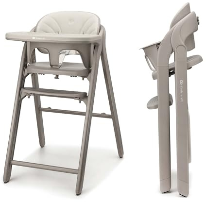 Kinderkraft TINO Seggiolone 3 in 1, Regolabile, Cintura di Sicurezza a 5 Punti, Vassoio Rimovibile, Facile da Pulire, Pieghevole, Adatto a Bambini e Adulti, Beige