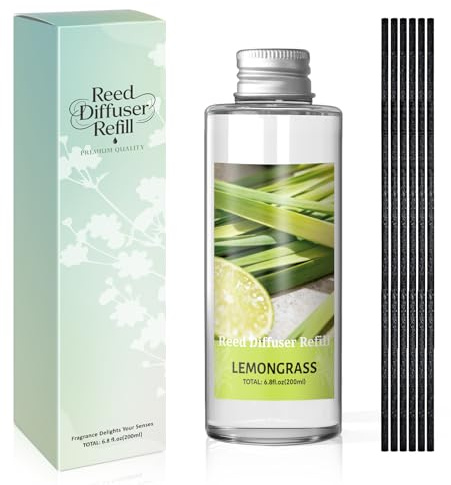 SCENTORINI Difusor De Fragancia para Habitación Limoncillo 200ML Recambio De Aceite Esencia, Ambientadores De Hogar Fragancia Duradera para El Hogar, Baño y Decoración De Habitación