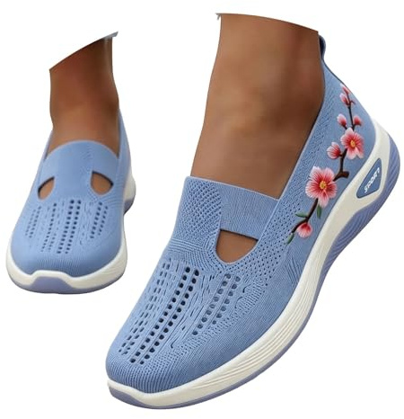Zapatillas Ortopedicas Mujer Verano- sin Cordones para Caminar Comodos y Ligeros Sandalias Palas Transpirables y Antideslizantes Zapatos de Diabéticos Entrenamiento Deportivas Malla Deporte 2026