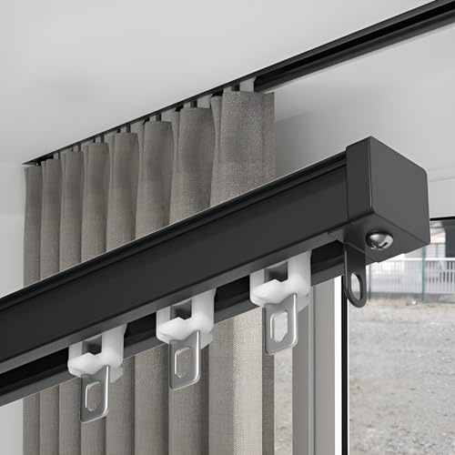 Heavy Du - Sistema de riel invisible de aluminio para techo, riel de deslizamiento suave para separadores de habitaciones, soluts que ahorran espacio y tratamientos de ventanas Slish