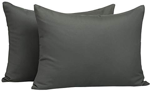 NTBAY Zippered Toddler Pillowcases Set of 2, 100% Brushed Microfiber 13x18 Pillowcases, Super Soft and Cozy Travel Kids Nursery Pillow Cases, 13x18 Inches, Dark Grey